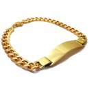 14k Gold Curb Chain Bracelet With ID-plate 8mm